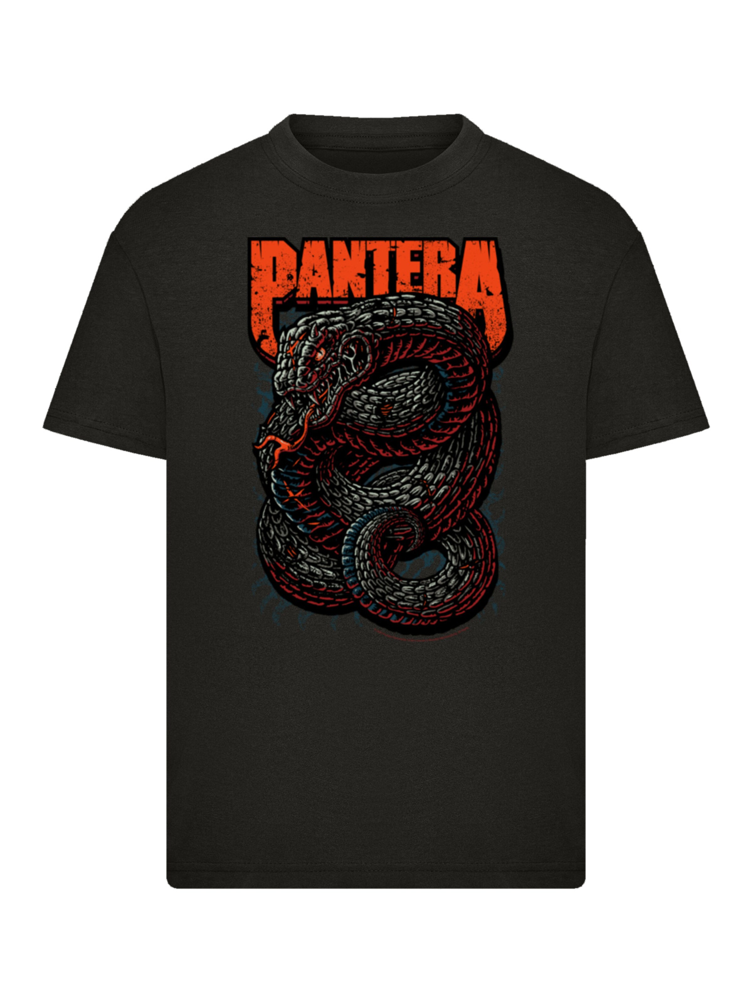 F4NT4STIC Shirt 'Pantera Venomous Snake' in Zwart: voorkant