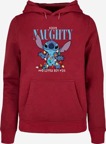 ABSOLUTE CULT Sweatshirt 'Lilo And Stitch - Naughty And Nice' in Rood: voorkant