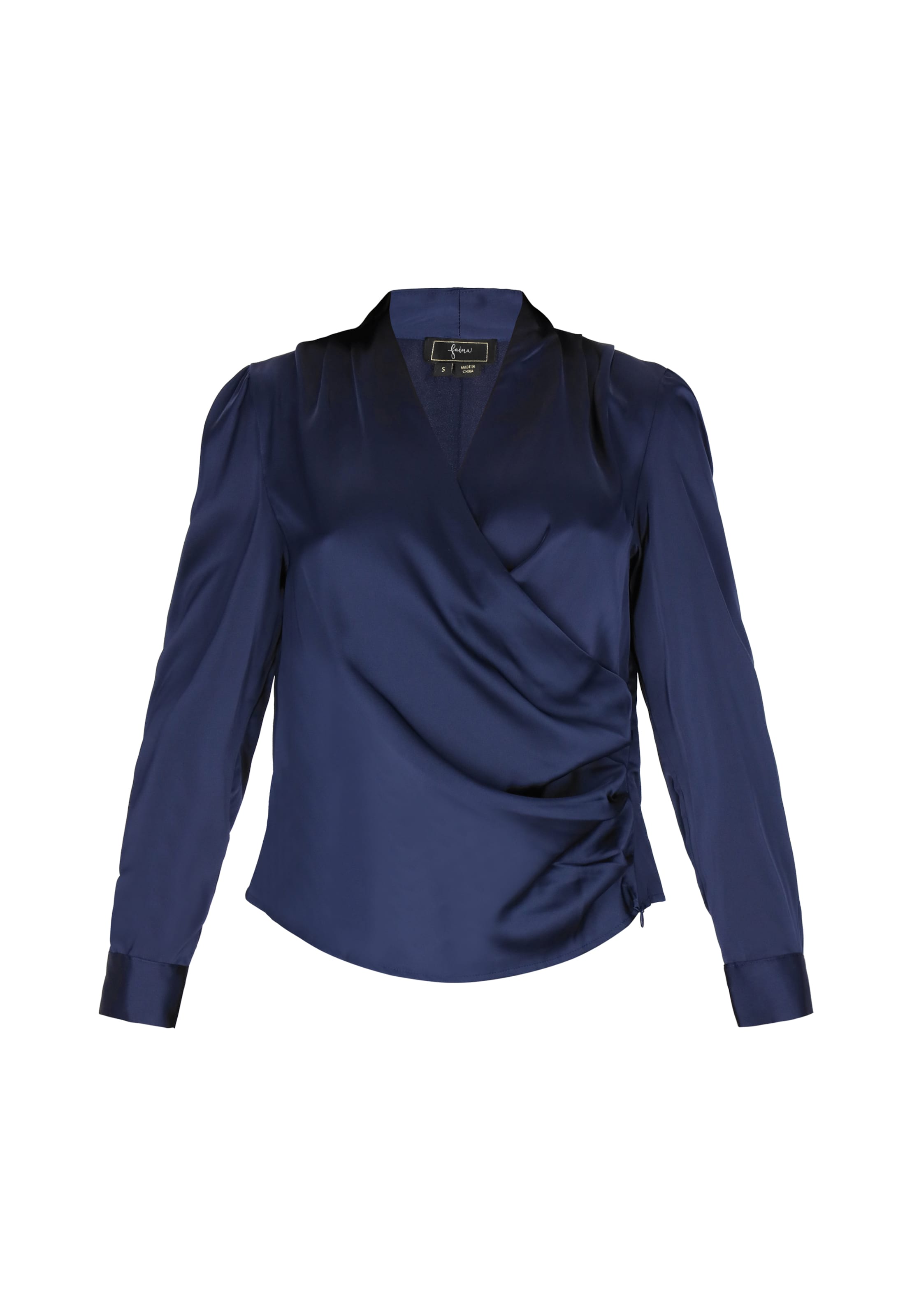 faina - Blusa em azul: frente