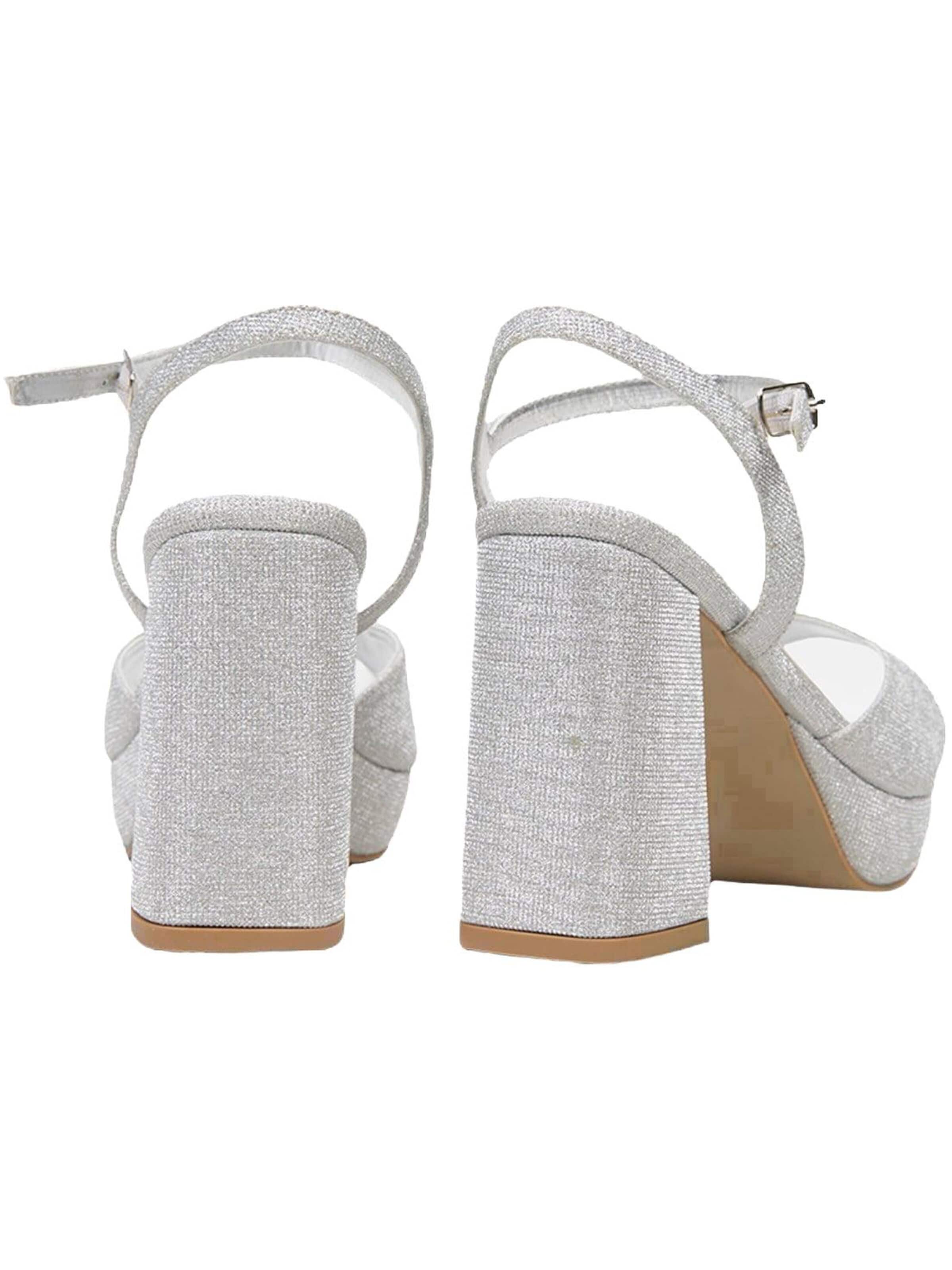 Desa Strap sandal 'Stilett' in Silver
