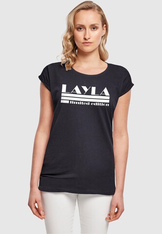 Merchcode Shirt 'Layla - Limited Edition X' in Blauw: voorkant