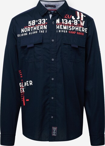 CAMP DAVID Regular fit Button Up Shirt 'Alaska Ice Tour' in Blue: front