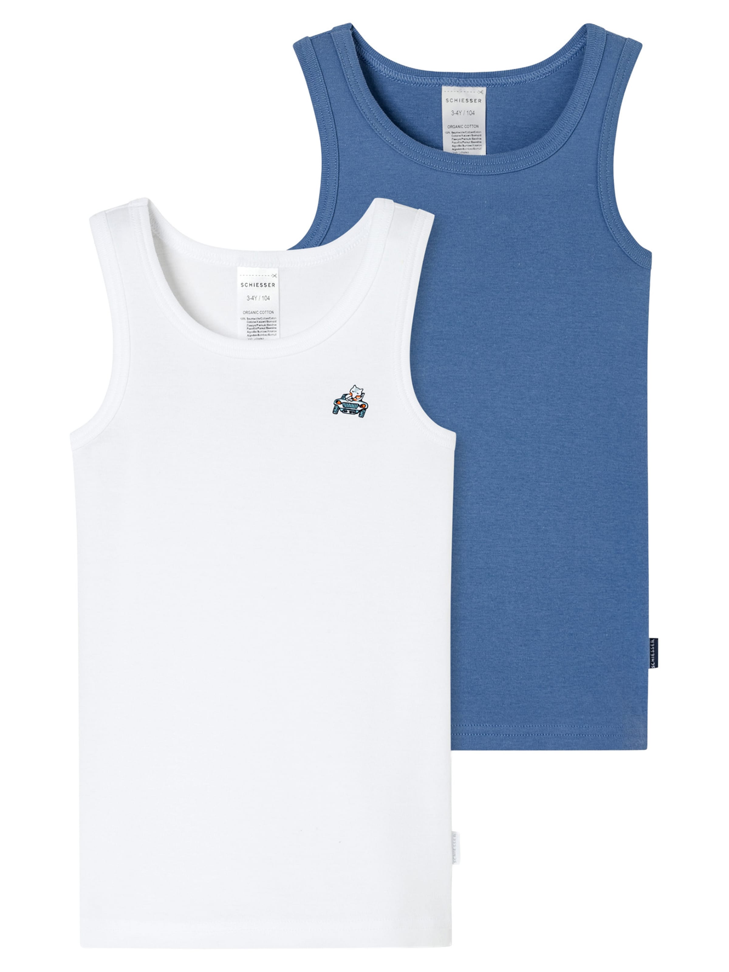 SCHIESSER Undershirt 'Fine Rib' in Blue: front