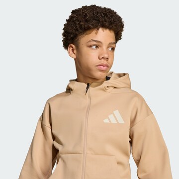 ADIDAS SPORTSWEAR Sports sweat jacket 'Z.N.E.' in Brown