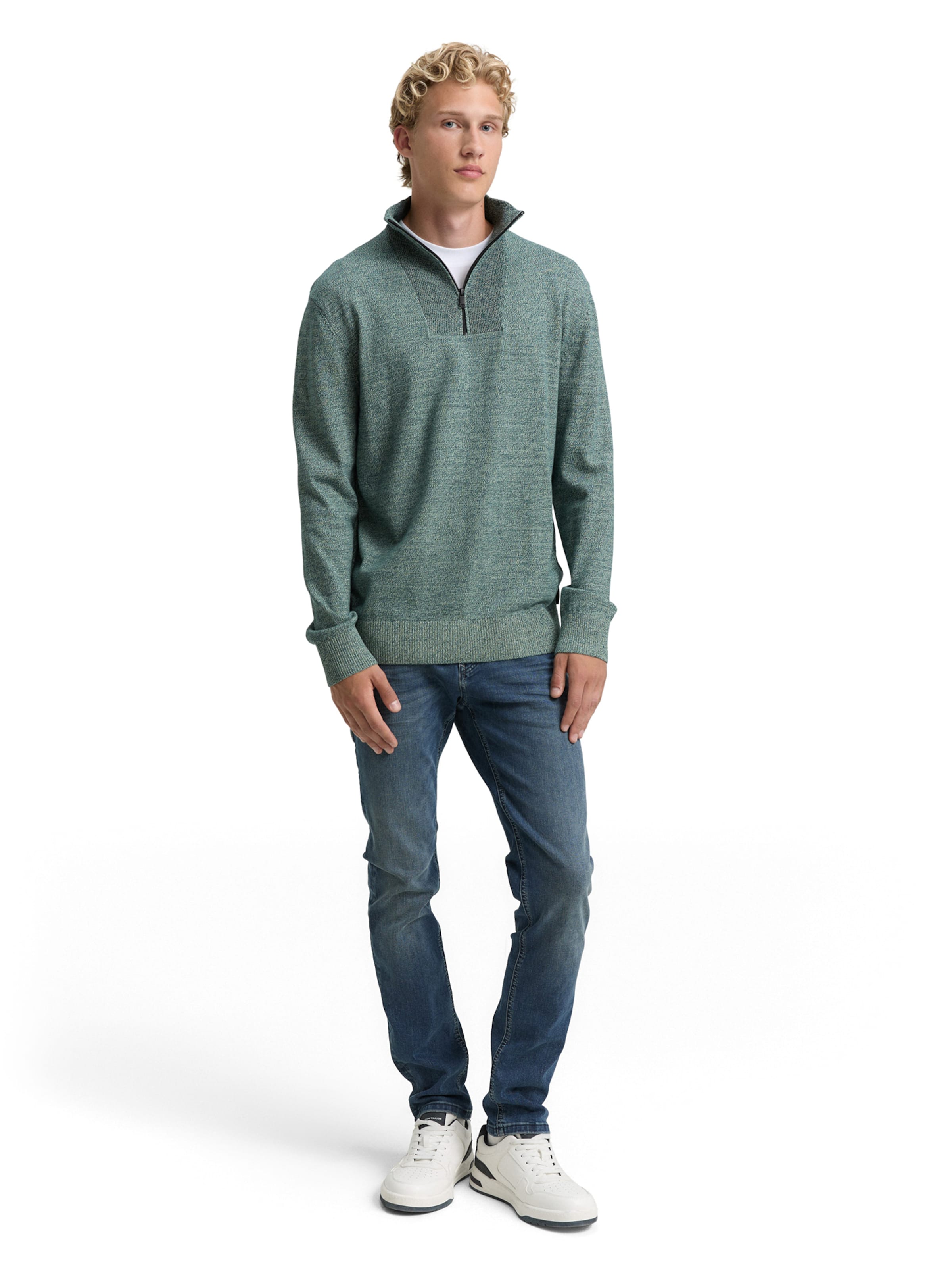 TOM TAILOR DENIM Sweater in Green