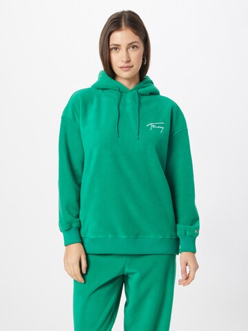 Sweat-shirt Tommy Jeans en vert : devant