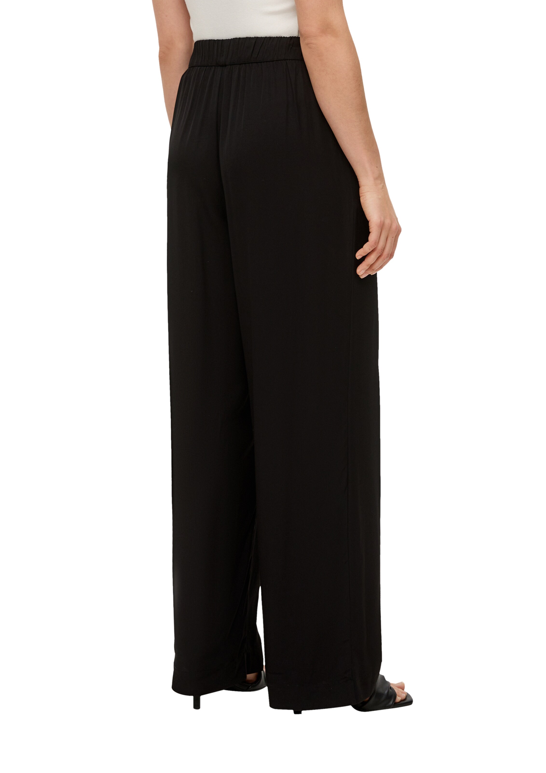 s.Oliver BLACK LABEL Wide leg Broek in Zwart
