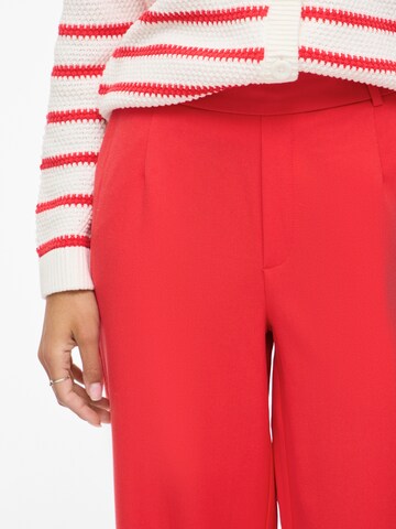 VILA Wide leg Bandplooibroek 'VIVarone' in Rood