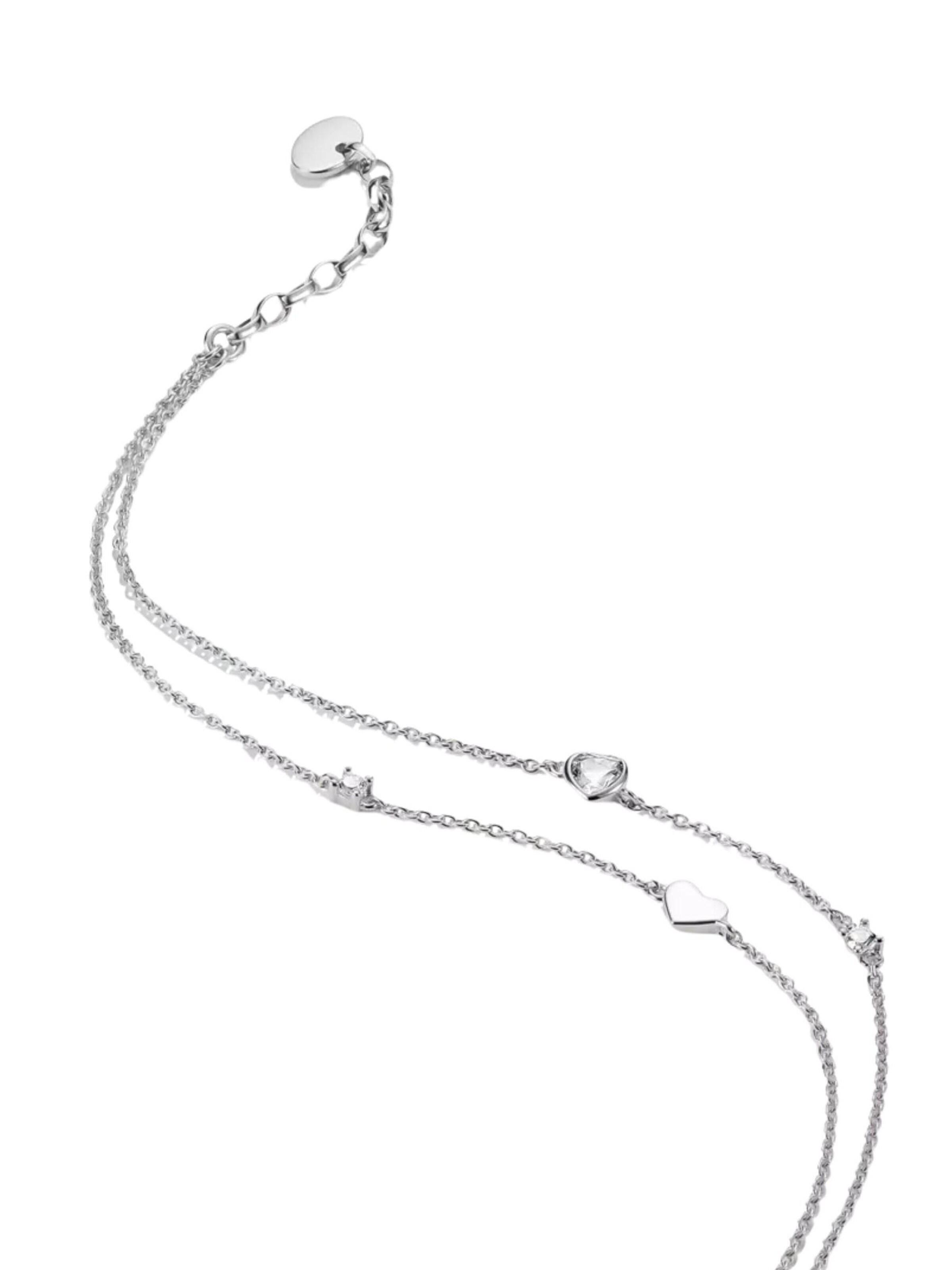 Bracelet 'Versilbertes Fußkettchen mit Herzen & Zirkonia' Thomas Sabo en argent