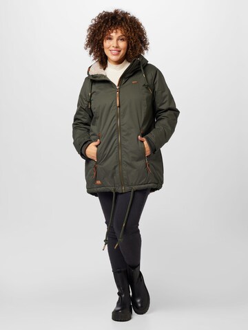 Ragwear Plus Between-Season Jacket 'ZUZKA' in Green: front