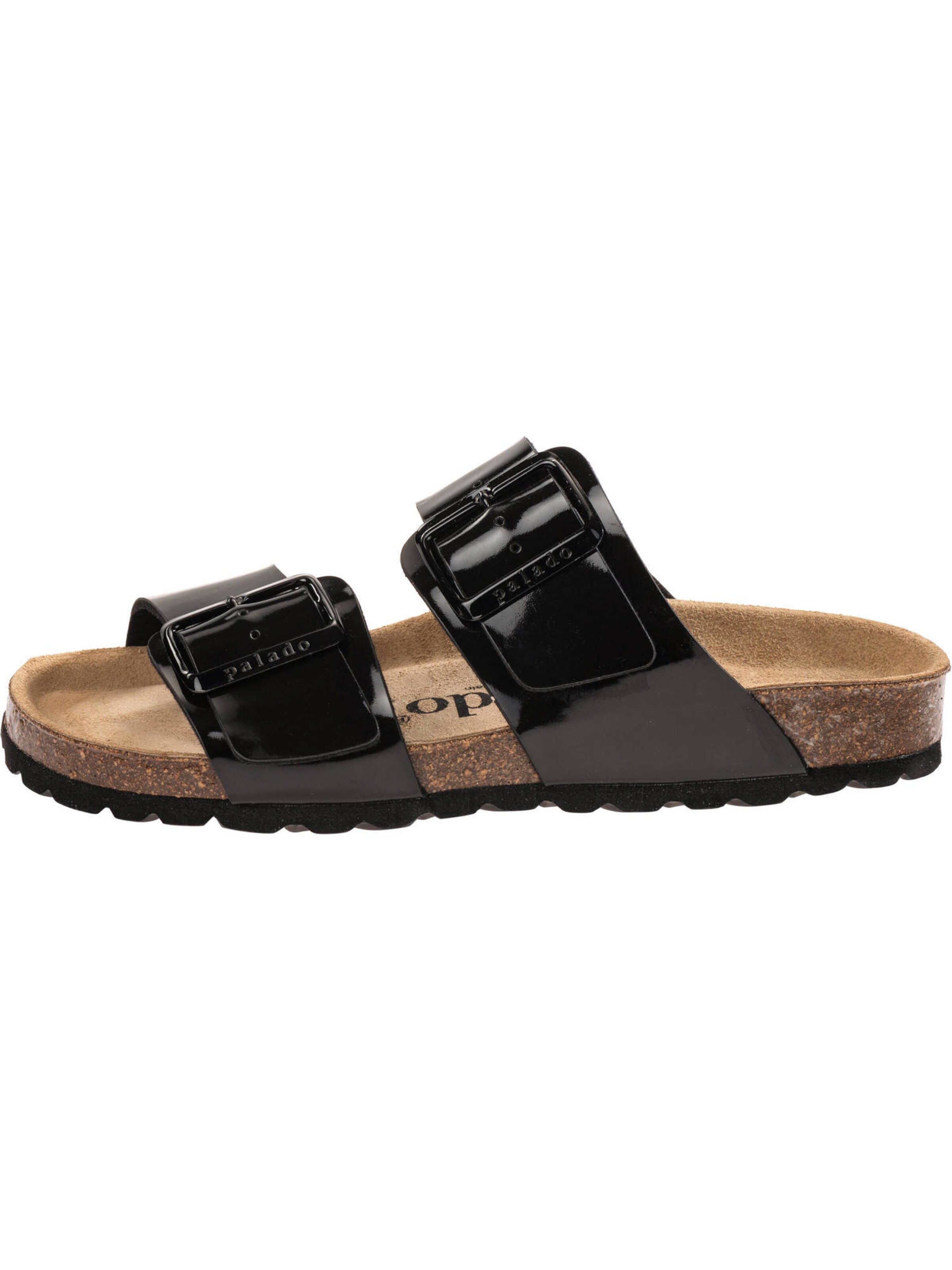 Palado Pantolette 'Samos EGS' in Schwarz: Vorderseite