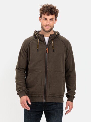 CAMEL ACTIVE Zip-Up Hoodie in Green: front