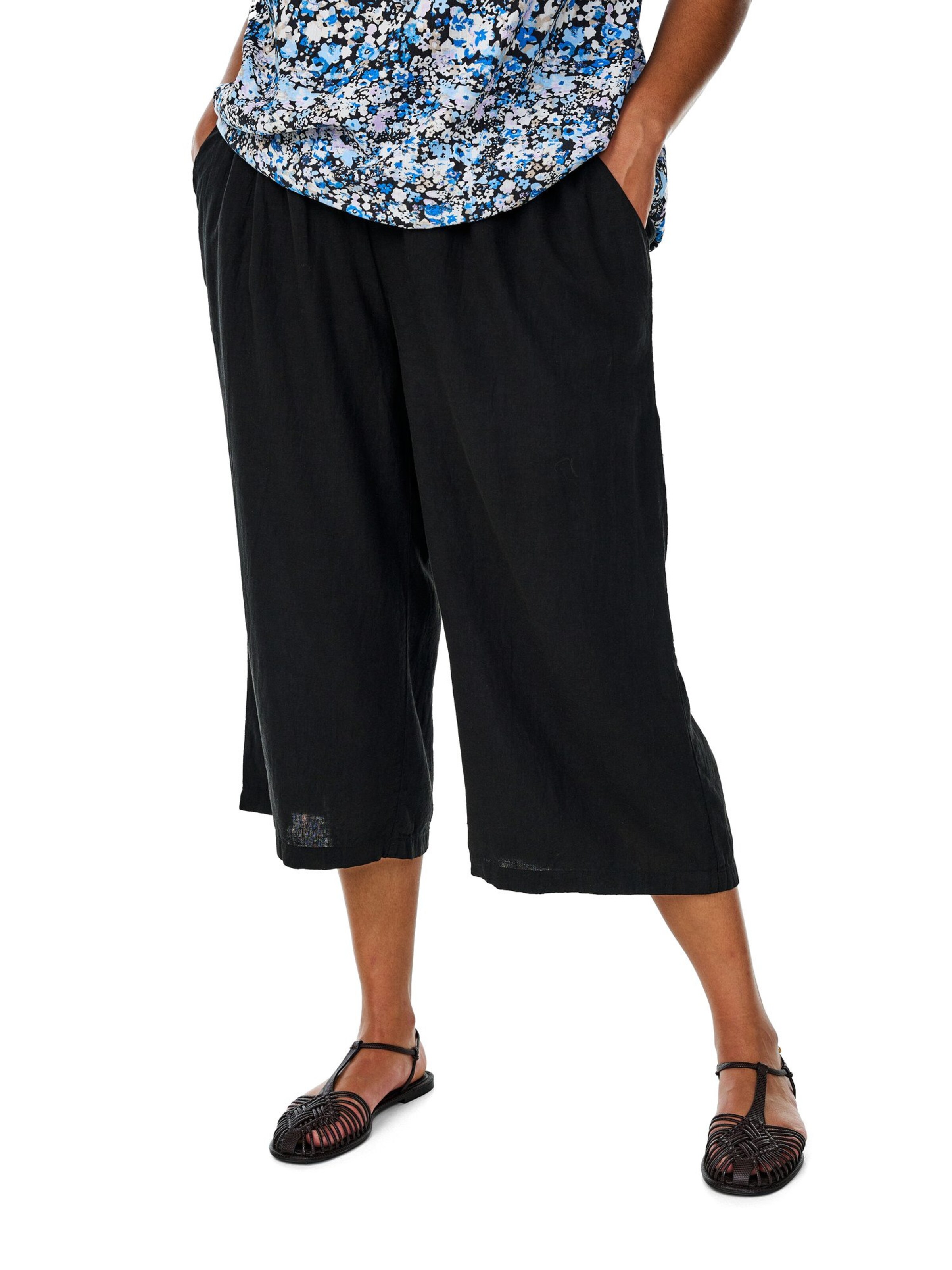 Loosefit Pantaloni 'Vlina' di Zizzi in nero: frontale