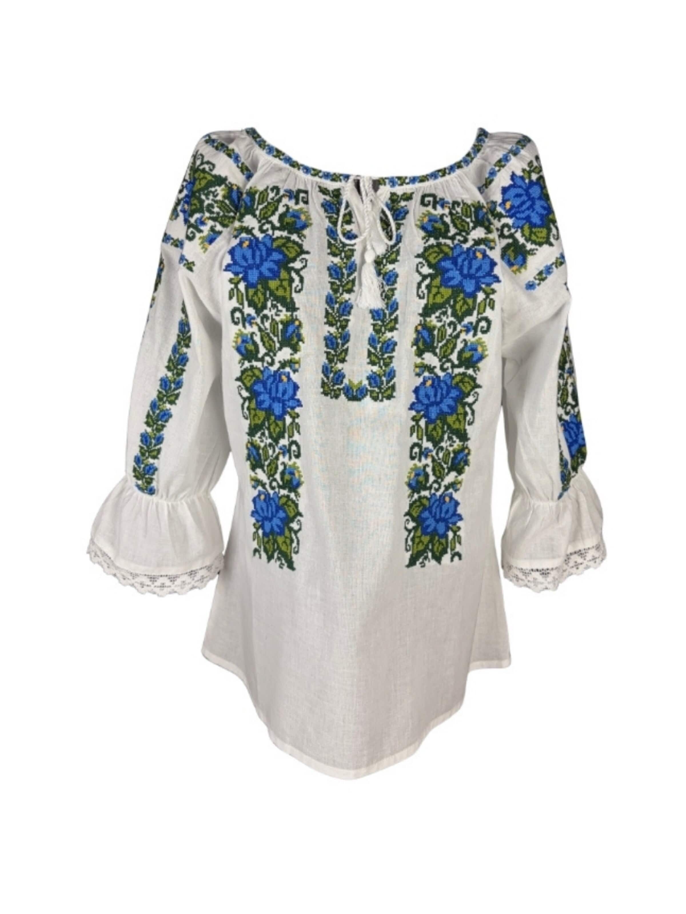 Rody’s foreverDirndl bluza 'Damenbluse IL26, optisch weiß/grün , marimea M' - bijela boja: prednji dio