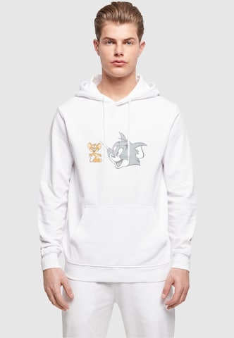 ABSOLUTE CULT Sweatshirt 'Tom and Jerry - Simple Heads' in Wit: voorkant