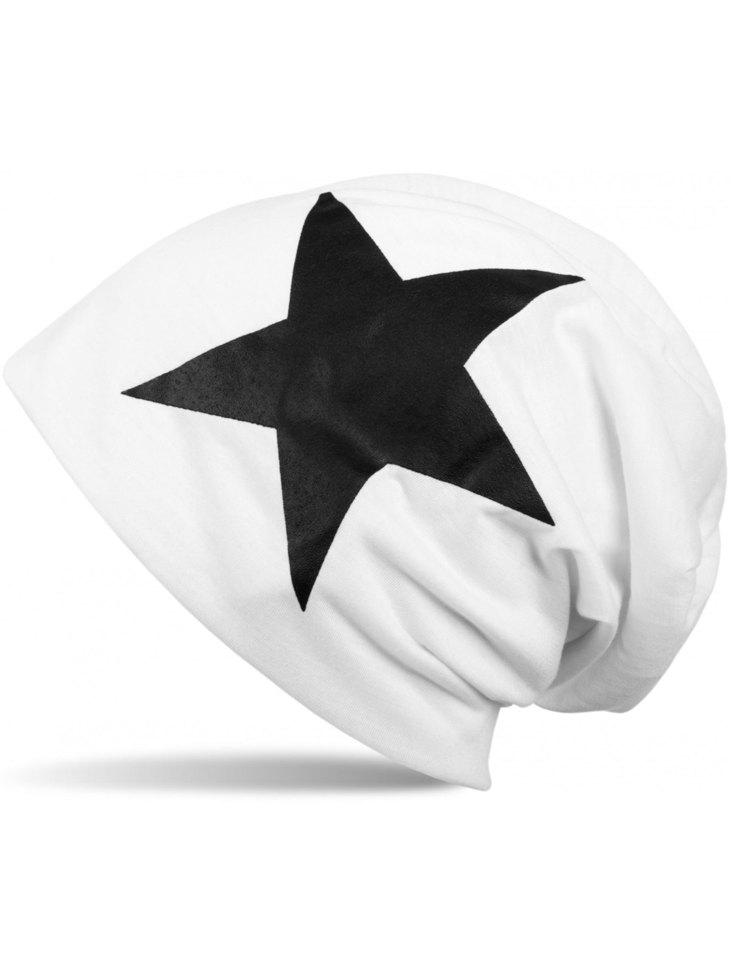 styleBREAKER Beanie 'Beanie mit Stern Print' in White, Item view