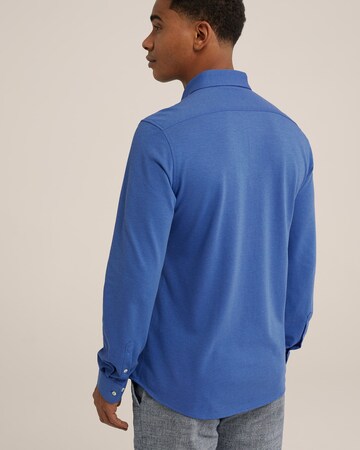 WE Fashion Slim fit Button Up Shirt in Blue