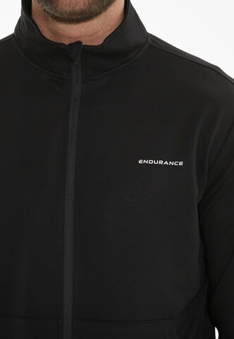 ENDURANCE Athletic Zip-Up Hoodie 'Loweer' in Black