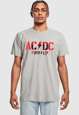 Merchcode T-Shirt 'ACDC - PWRUP' in Grau: Vorderseite