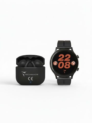 Techmade Digitaluhr 'Dynamic 2 Smartwatch - Bundle mit Kopfhörern'‌‌‌ in Schwarz: Vorderseite