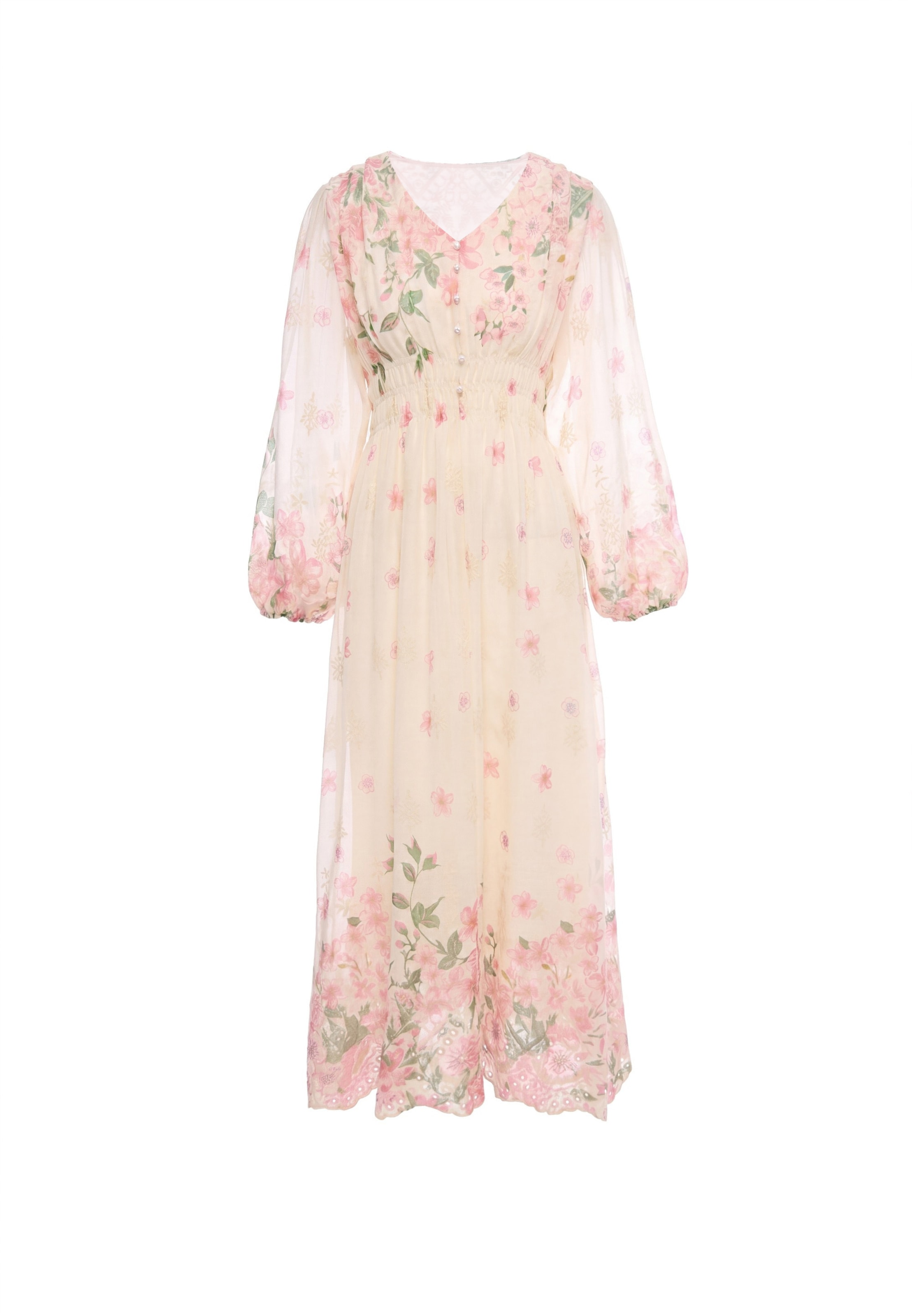 Usha - Vestido en beige: frente