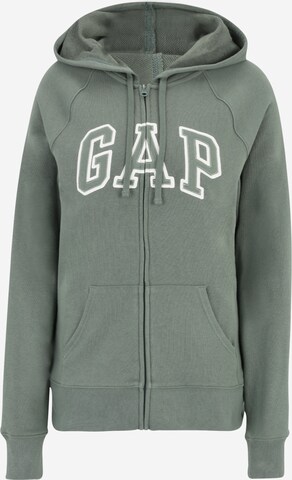 Gap Tall Zip-Up Hoodie in Green: front