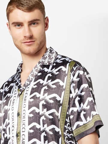 Carlo Colucci Regular Fit Hemd 'De Mori' in Schwarz