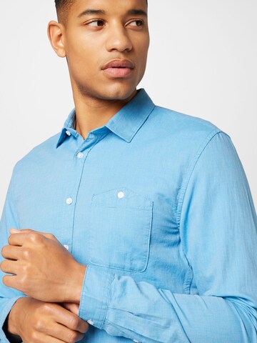 TOM TAILOR DENIM Slim fit Button Up Shirt in Blue