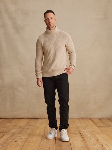 DAN FOX APPAREL Sweter 'Friedrich' w kolorze beżowy