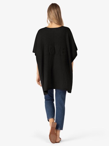 Rainbow Cashmere Cape in Black