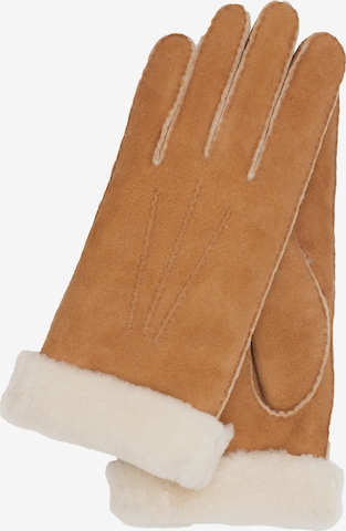 KESSLER Full Finger Gloves 'Ilvy' in Brown: front