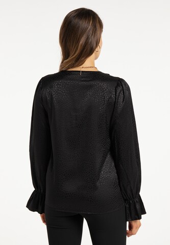 Camicia da donna di faina in nero