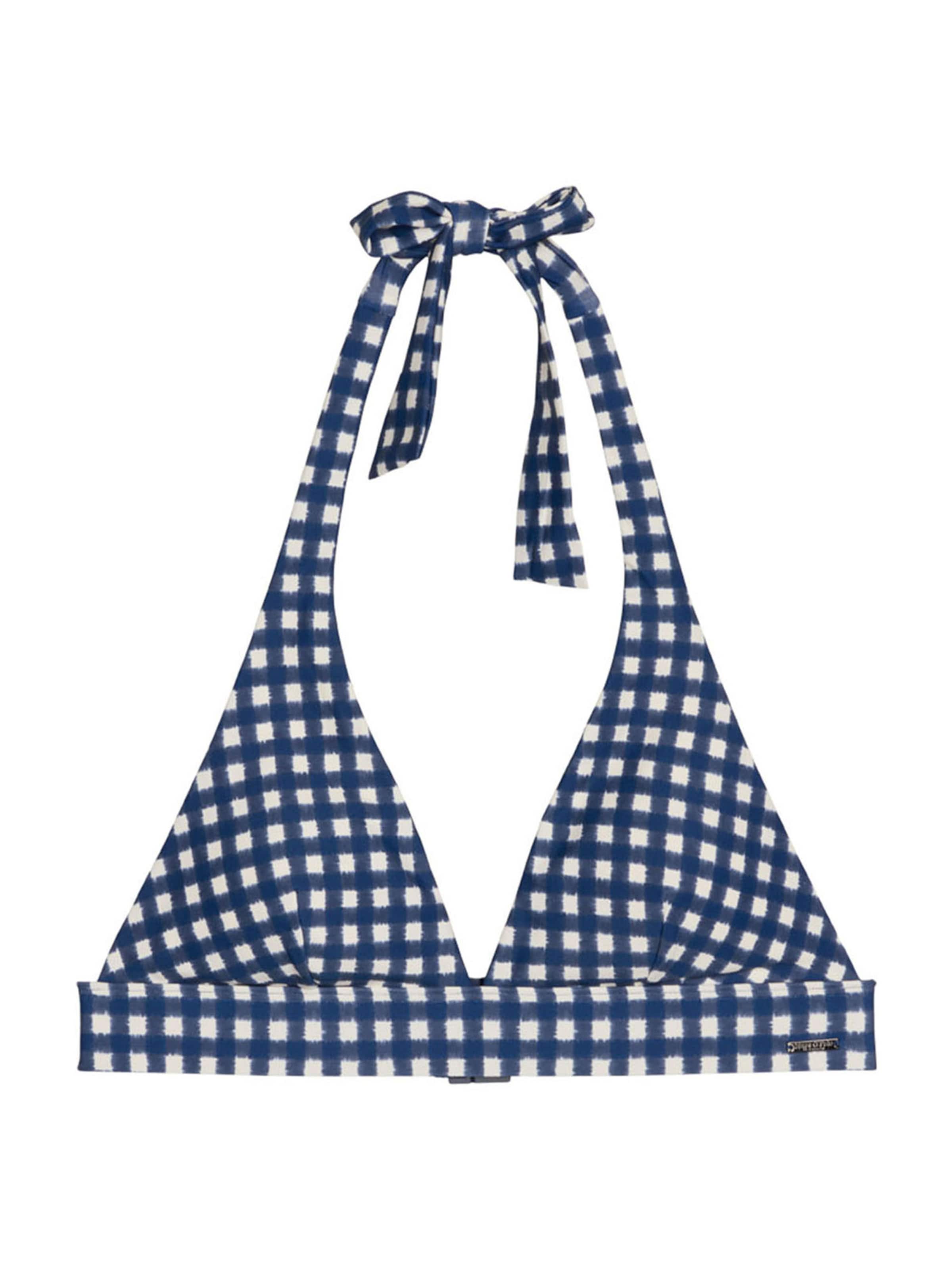 Marc O'Polo Triangel Bikinitop ' Shiny ' in Blauw: voorkant