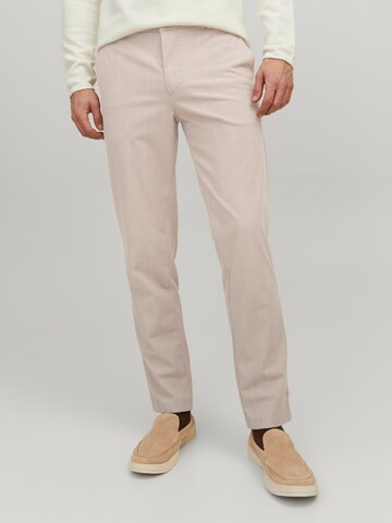 JACK & JONES Regular Trousers 'Ollie Benji' in Beige: front