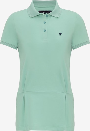 DENIM CULTURE Poloshirt 'Isolde' in dunkelbraun / mint, Produktansicht