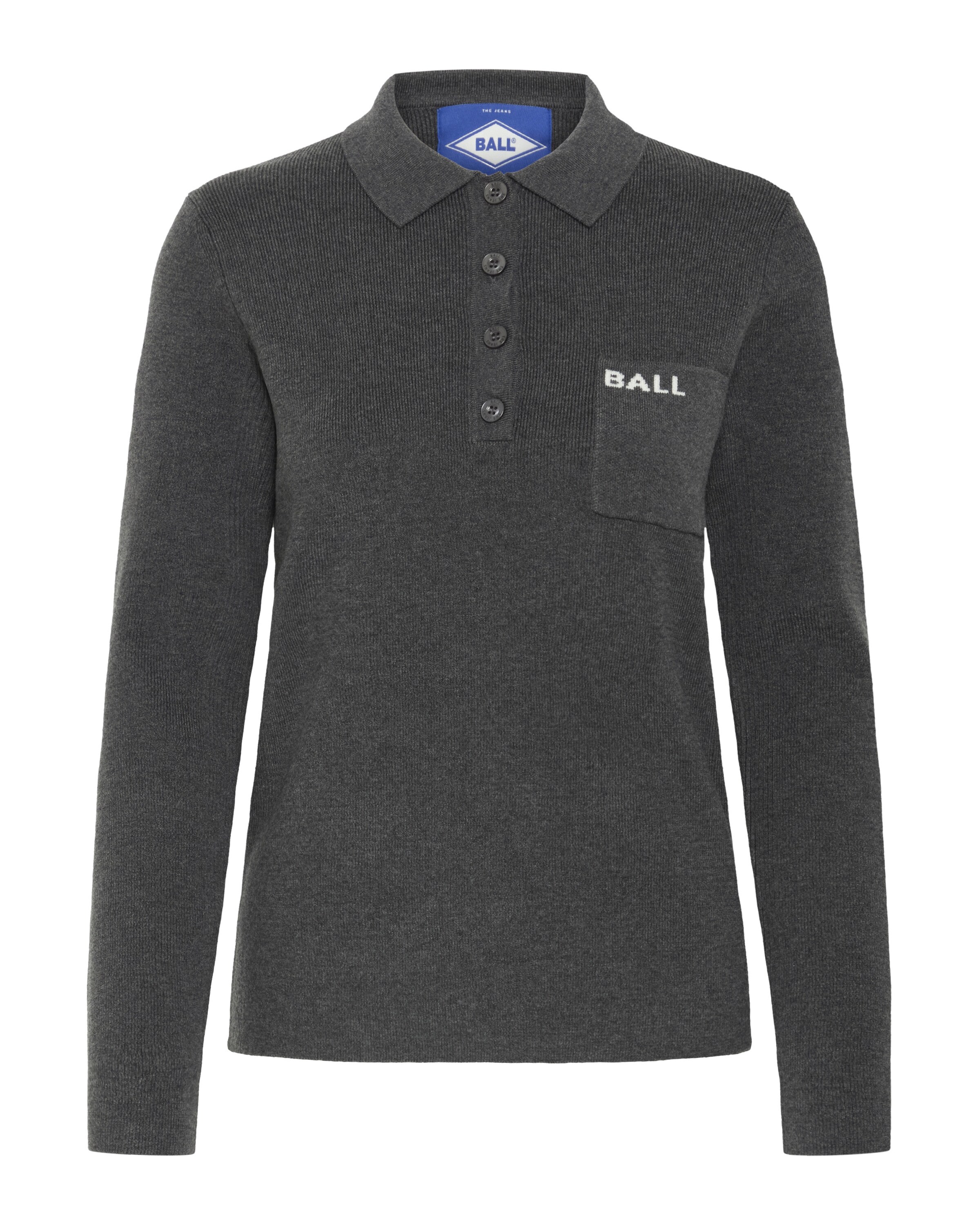 Ball Pullover 'Marietta' in Grau: Vorderseite