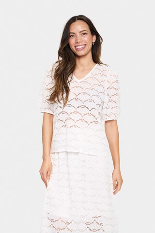 SAINT TROPEZ Bluse in Weiß: Vorderseite