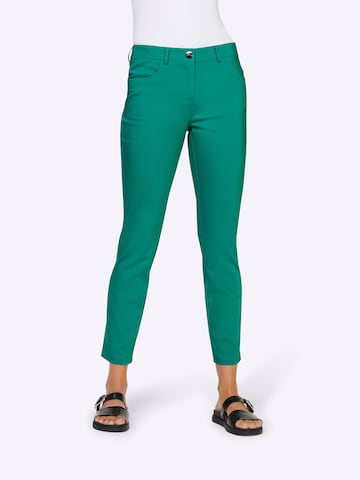 Coupe slim Pantalon heine en vert : devant