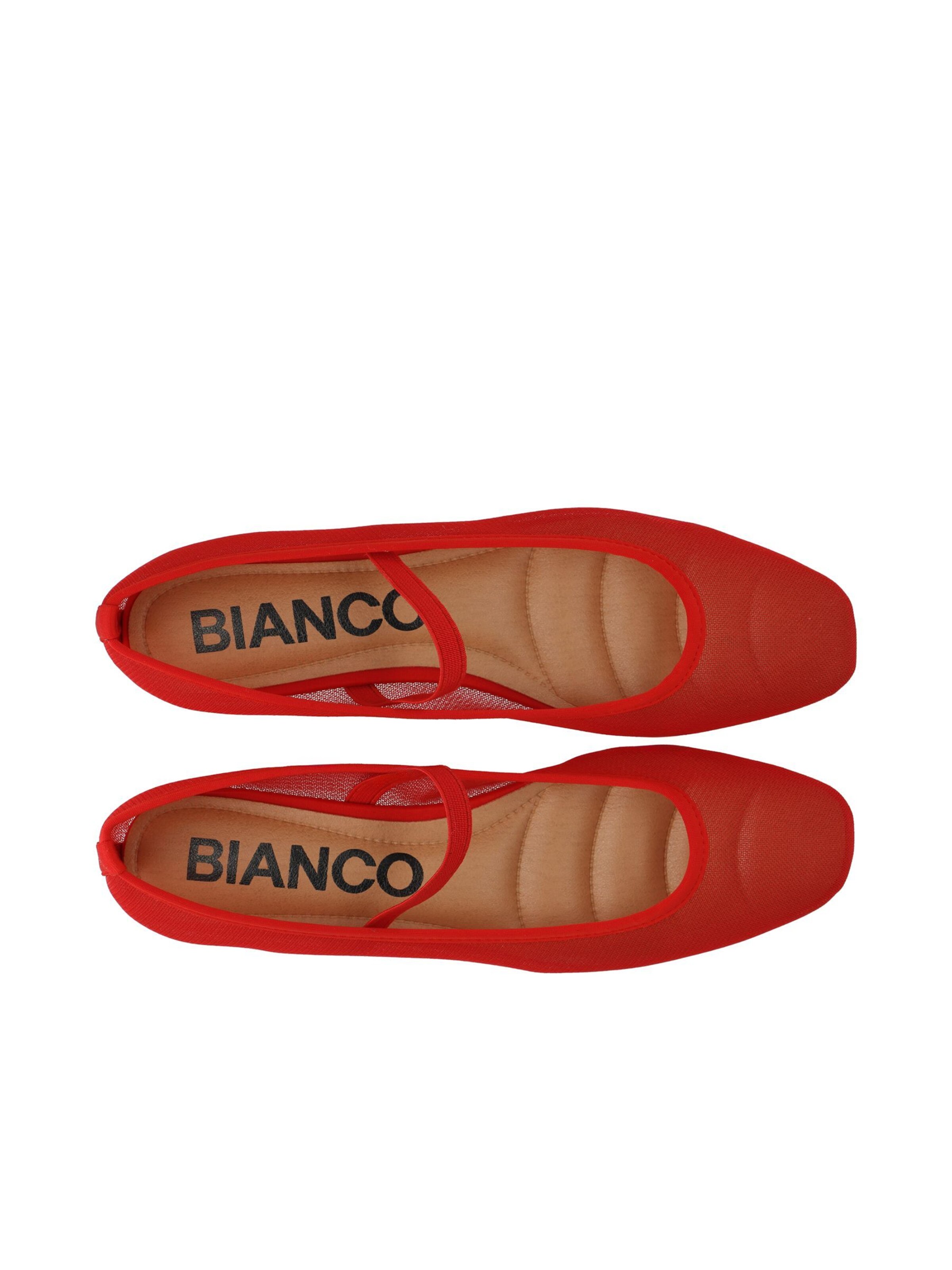 Bianco Ballerinasko med rem 'Lilia' i rød