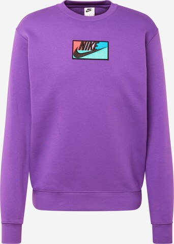 Nike Sportswear Sweatshirt 'CLUB+' in Purple: front