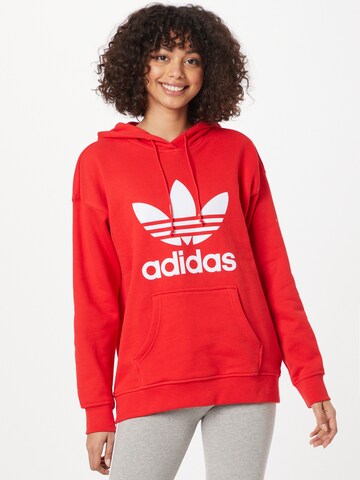 ADIDAS ORIGINALS Суичър 'Adicolor Trefoil' в червено: отпред