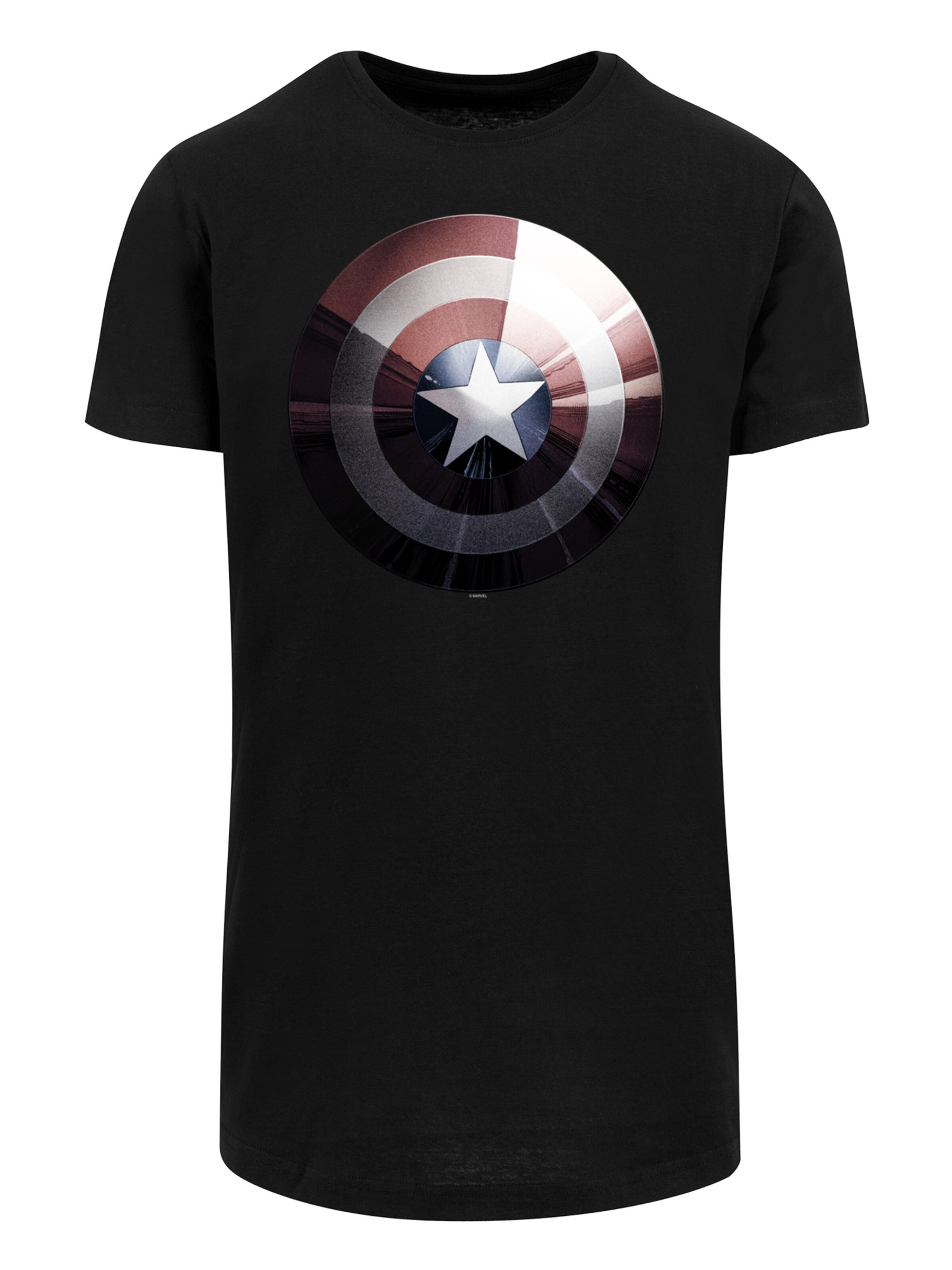 T-Shirt 'Marvel Captain America Shield Shiny' F4NT4STIC en noir : devant