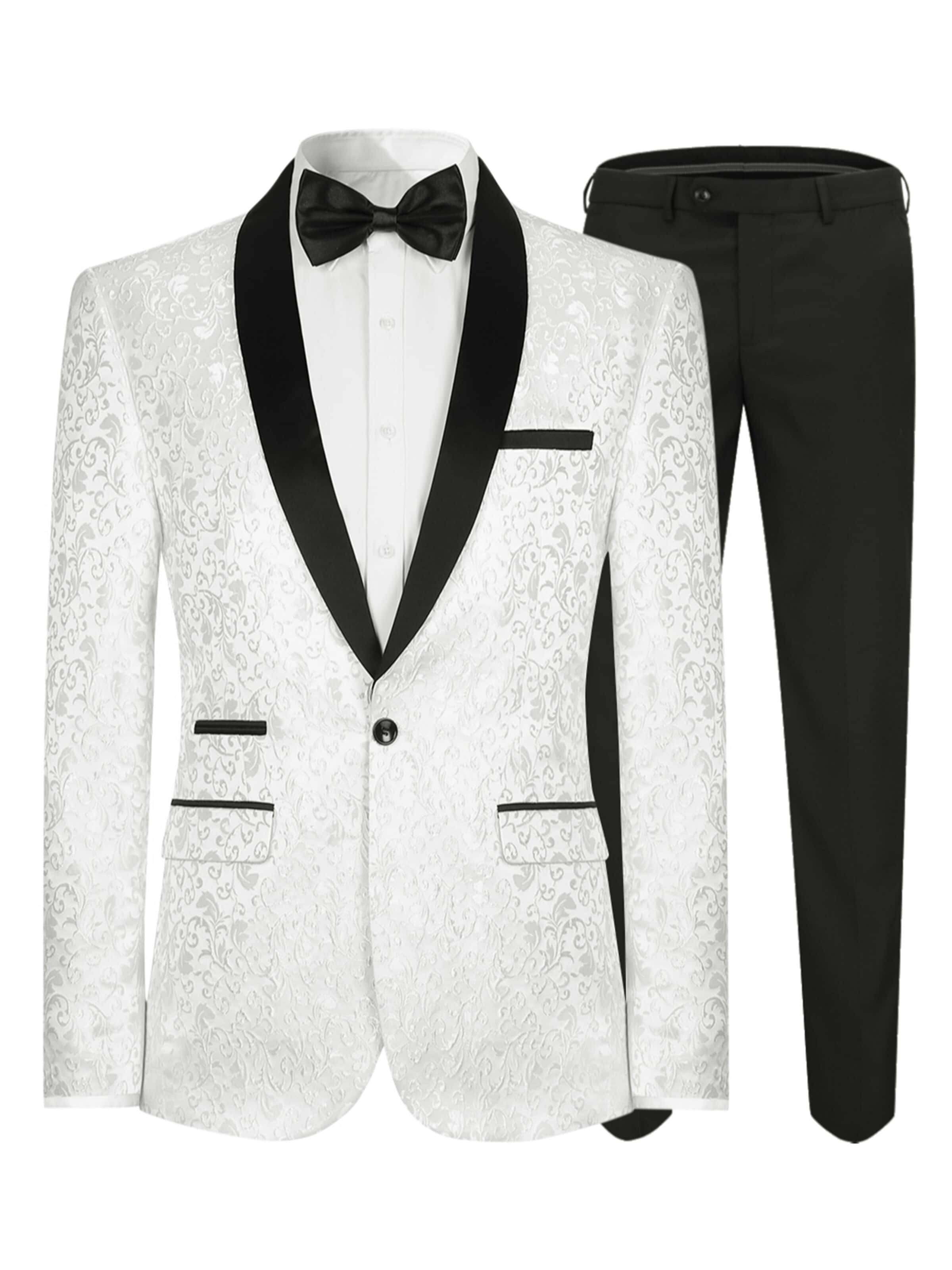 YOUTHUP Suit 'Kragenlinie' in 46/Regular in White, Item view