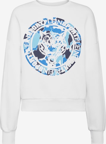 Plein Sport Sweatshirt 'Carbon Tiger' in White: front