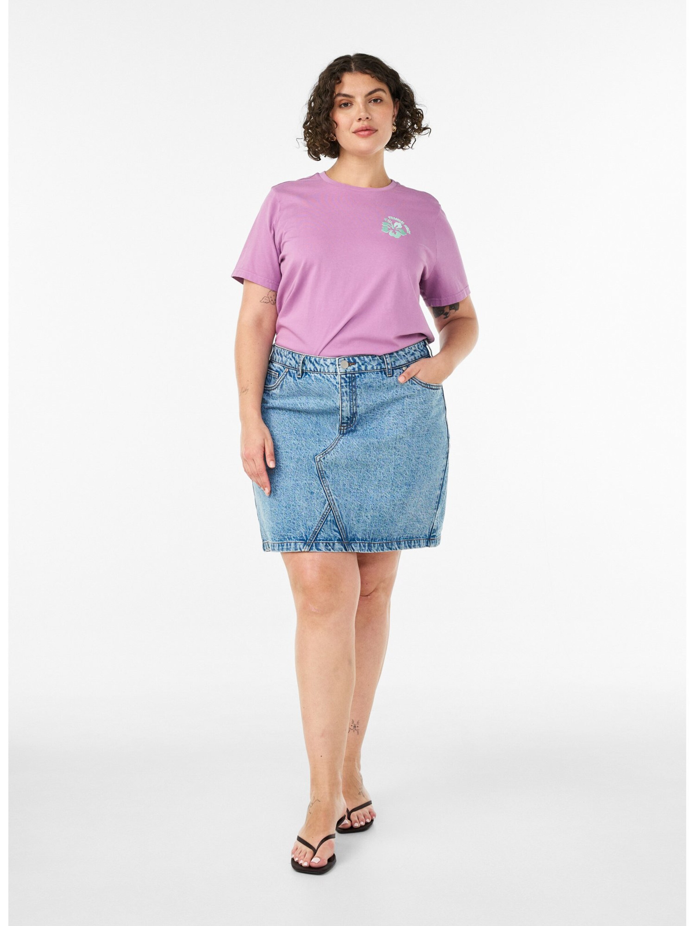 Zizzi Shirts 'EWINNA' i lilla