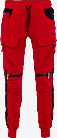 CIPO & BAXX Pants in Red: front