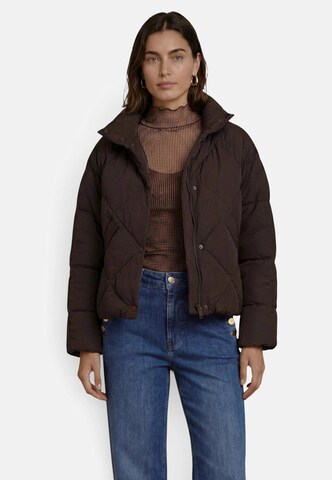 zero Steppjacke mit Stehkragen in Braun: Vorderseite