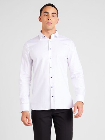 OLYMP Slim fit Button Up Shirt 'No 6 Six' in White: front