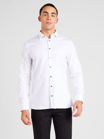 Slim fit Camicia 'No 6 Six' di OLYMP in bianco: frontale