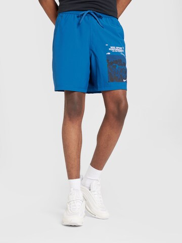 Regular Pantalon de sport NIKE en bleu : devant